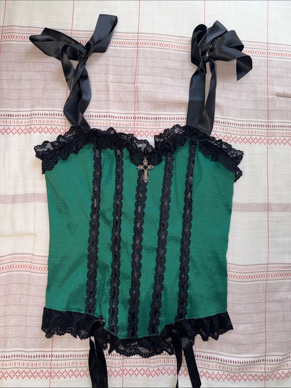 Dolls Kill / Widow Elegant Gothic Emerald GreenCorset LARGE